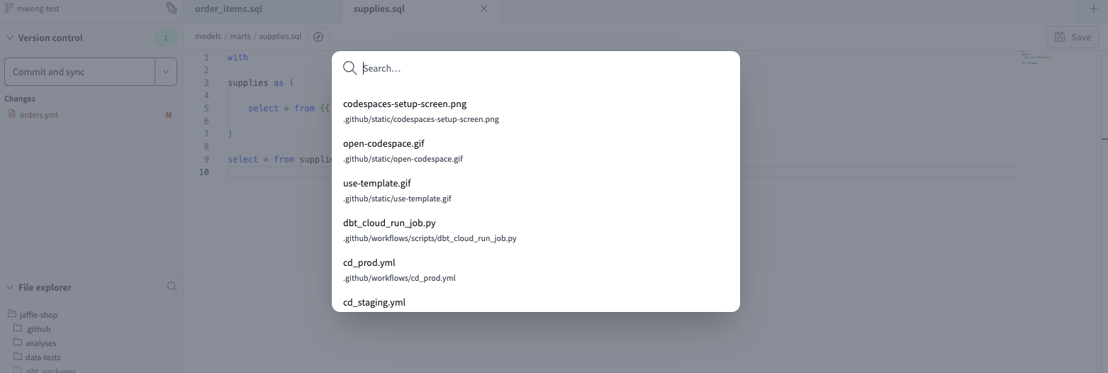 The Command History returns a log and detail of all your dbt invocations.