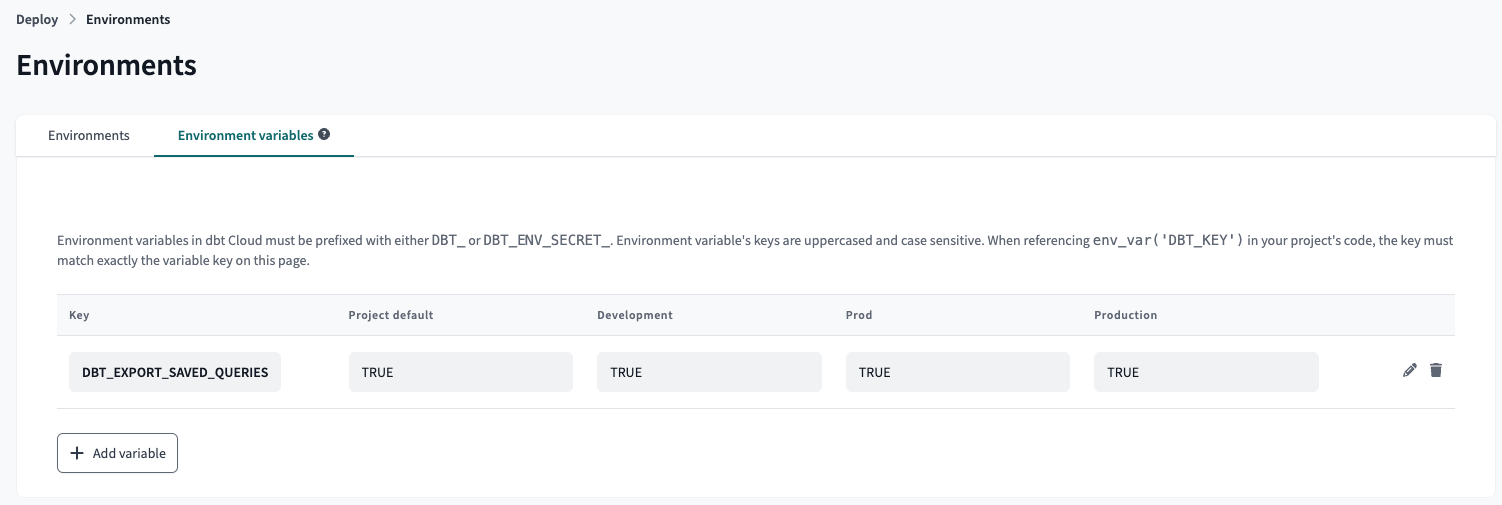 Add an environment variable to run exports in your production run. Add an environment variable to run exports in your production run.