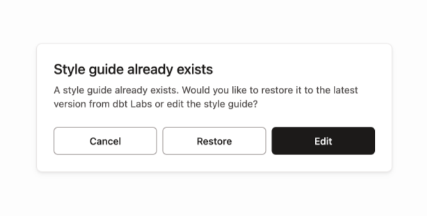 Styleguide exists Styleguide exists